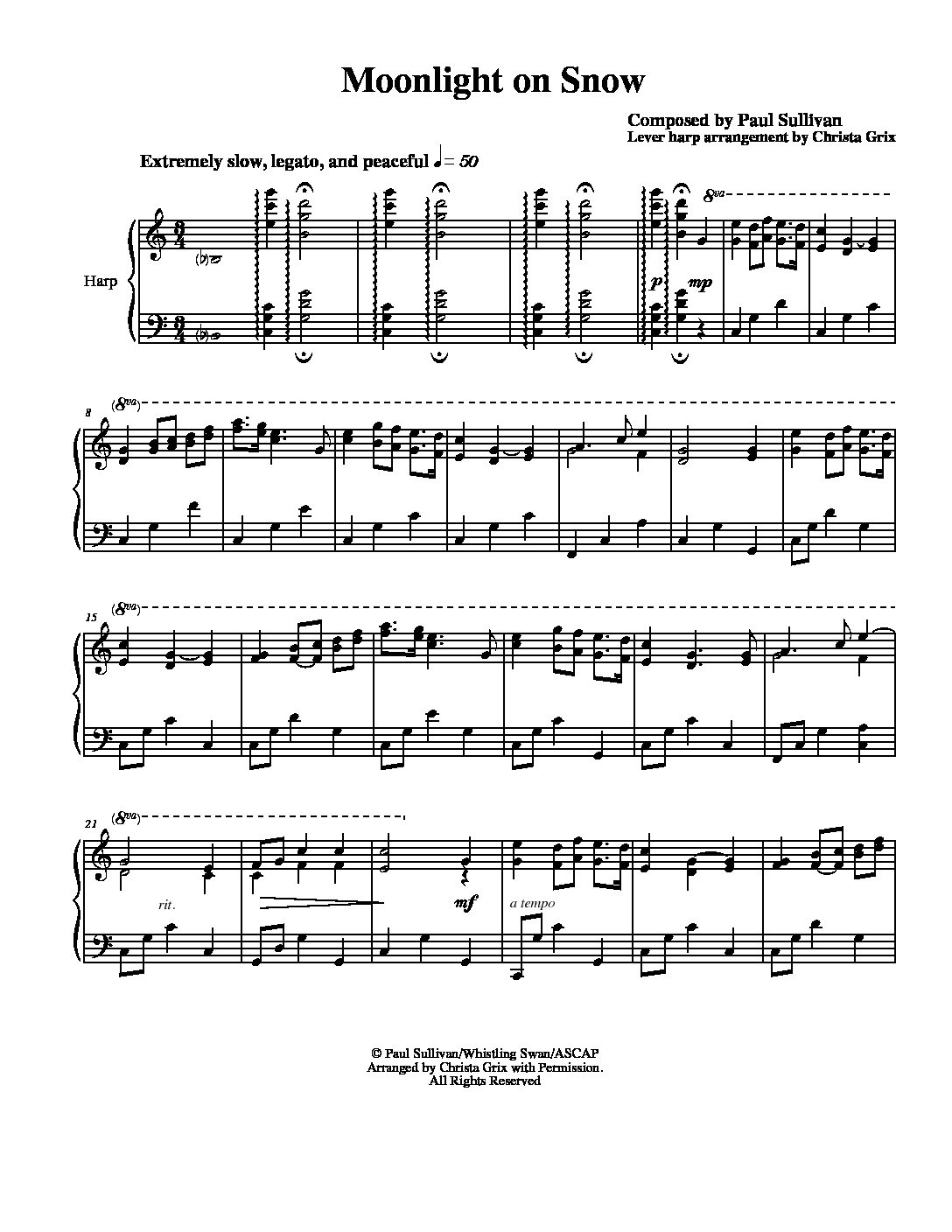 Moonlight on Snow for lever harp - Image 4